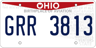 OH license plate GRR3813