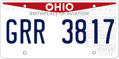 OH license plate GRR3817