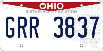 OH license plate GRR3837