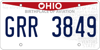 OH license plate GRR3849