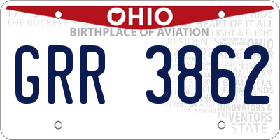 OH license plate GRR3862