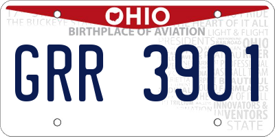 OH license plate GRR3901