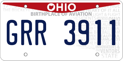 OH license plate GRR3911