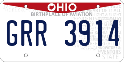 OH license plate GRR3914