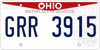 OH license plate GRR3915