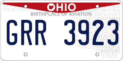 OH license plate GRR3923