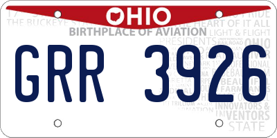 OH license plate GRR3926