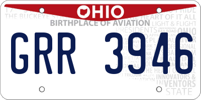 OH license plate GRR3946