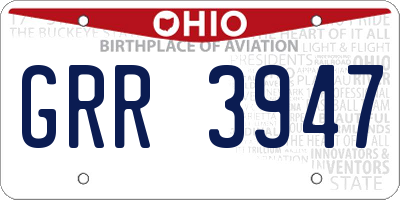 OH license plate GRR3947