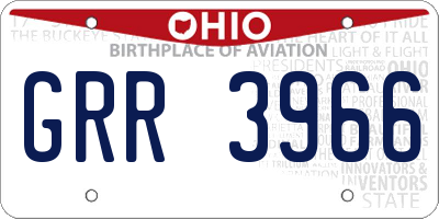 OH license plate GRR3966