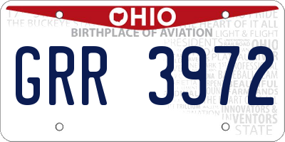 OH license plate GRR3972