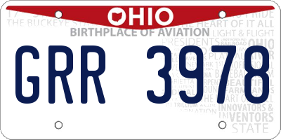 OH license plate GRR3978