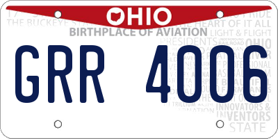 OH license plate GRR4006