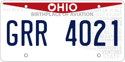 OH license plate GRR4021