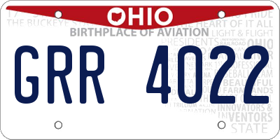 OH license plate GRR4022