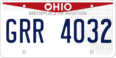 OH license plate GRR4032