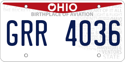 OH license plate GRR4036