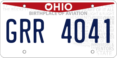 OH license plate GRR4041