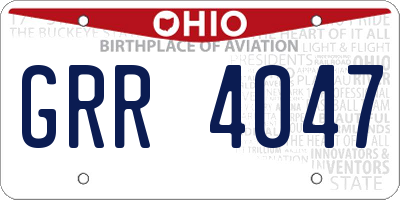 OH license plate GRR4047