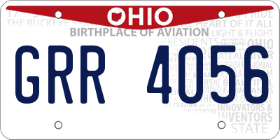 OH license plate GRR4056