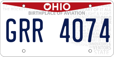 OH license plate GRR4074