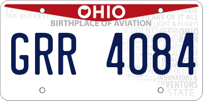 OH license plate GRR4084