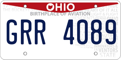 OH license plate GRR4089