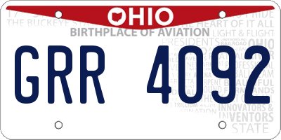 OH license plate GRR4092