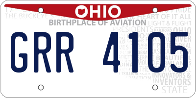 OH license plate GRR4105