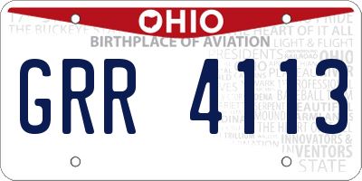 OH license plate GRR4113