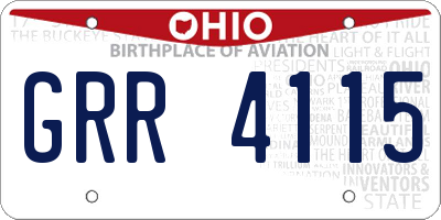OH license plate GRR4115