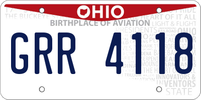 OH license plate GRR4118