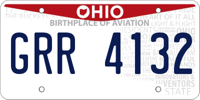 OH license plate GRR4132