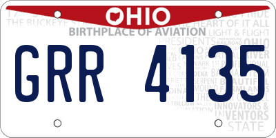 OH license plate GRR4135