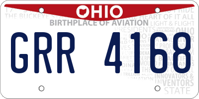 OH license plate GRR4168