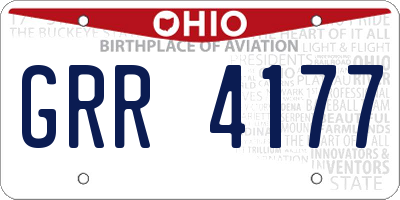 OH license plate GRR4177