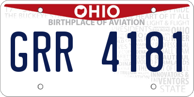 OH license plate GRR4181