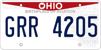 OH license plate GRR4205