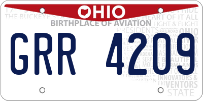 OH license plate GRR4209