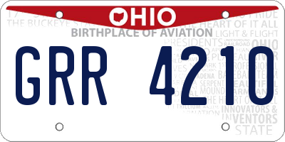 OH license plate GRR4210