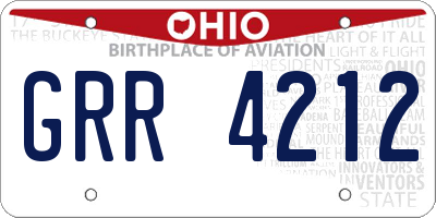 OH license plate GRR4212