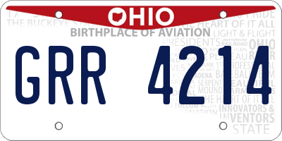 OH license plate GRR4214