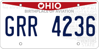 OH license plate GRR4236