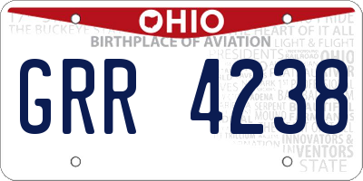 OH license plate GRR4238