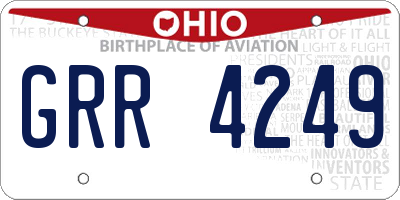 OH license plate GRR4249