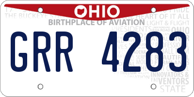 OH license plate GRR4283