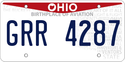 OH license plate GRR4287