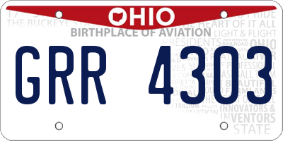 OH license plate GRR4303
