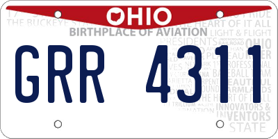 OH license plate GRR4311