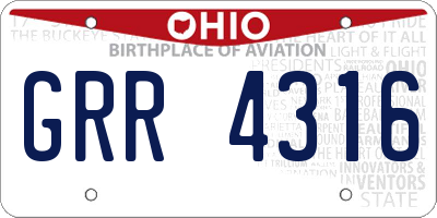 OH license plate GRR4316